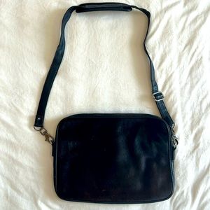 Natural brand horsehair laptop bag purse black vintage